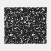 ヴィンテージシームレス輪郭花パターン。手書き フリースブランケット (正面(横))