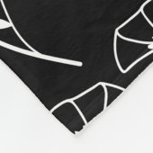 ヴィンテージシームレス輪郭花パターン。手書き フリースブランケット (角)