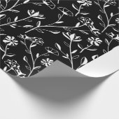 ヴィンテージシームレス輪郭花パターン。手書き ラッピングペーパー (角)