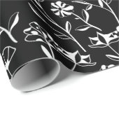 ヴィンテージシームレス輪郭花パターン。手書き ラッピングペーパー (ロールコーナー)