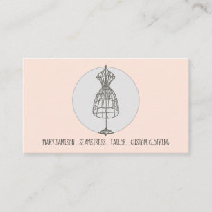 ヴィンテージシーメストレタードレス型枠サーモン 名刺