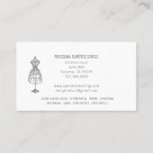 ヴィンテージシーメストレタードレス型枠サーモン 名刺 (裏面)