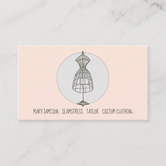 ヴィンテージシーメストレタードレス型枠サーモン 名刺 (正面)