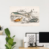 ヴィンテージシールイラストレーション ポスター (ホームオフィス)