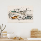 ヴィンテージシールイラストレーション ポスター (キッチン)