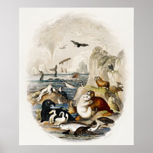 ヴィンテージシールイラストレーション ポスター (正面)