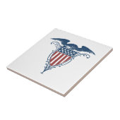 ヴィンテージシールド赤白青アメリカン・イーグル・スターズ タイル (側面)