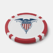 ヴィンテージシールド赤白青アメリカン・イーグル・スターズ ポーカーチップ (シングル)