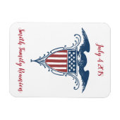 ヴィンテージシールド赤白青アメリカン・イーグル・スターズ マグネット (横)