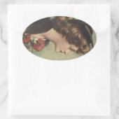 ヴィンテージシール卒業キャップガウン女性プロフィール 楕円形シール (バッグ)