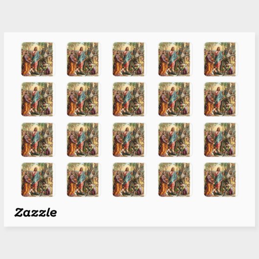 ヴィンテージシール – イエスがエルサレムに入る スクエアシール (シート)