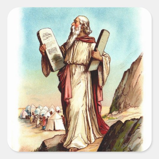 ヴィンテージシール・モーセと十戒 スクエアシール (正面)