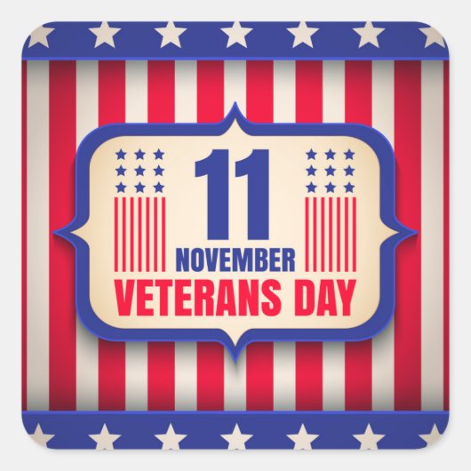 ヴィンテージシール(退役軍人日) スクエアシール (正面)