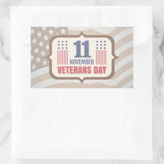 ヴィンテージシール(退役軍人日) 長方形シール (バッグ)