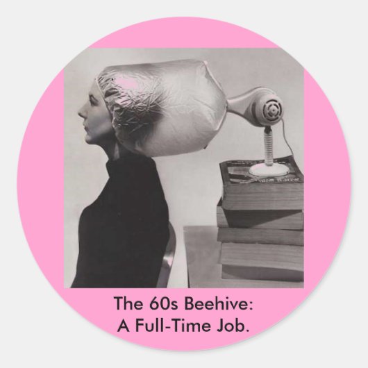 ヴィンテージシール~60代の蜂の巣髪型 ラウンドシール (正面)