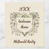 ヴィンテージシー実在トエステートウェルカムホーム不動産仲介業者 ワインラベル (シングルラベル)