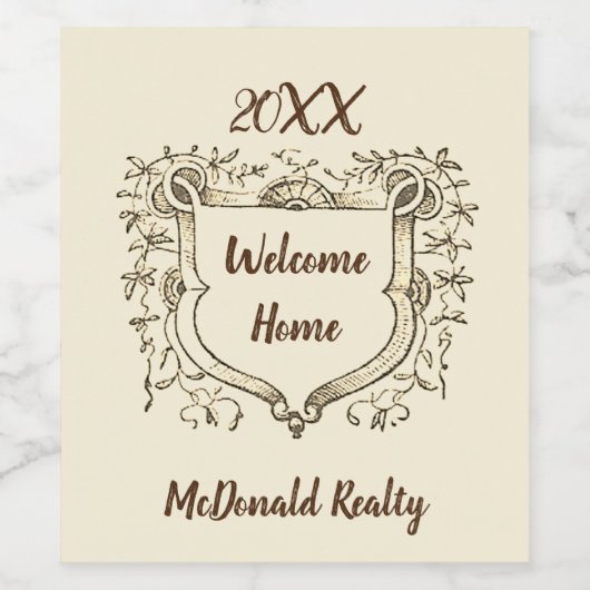 ヴィンテージシー実在トエステートウェルカムホーム不動産仲介業者 ワインラベル (シングルラベル)