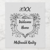 ヴィンテージシー実在トエステートウェルカムホーム不動産仲介業者 ワインラベル (シングルラベル)