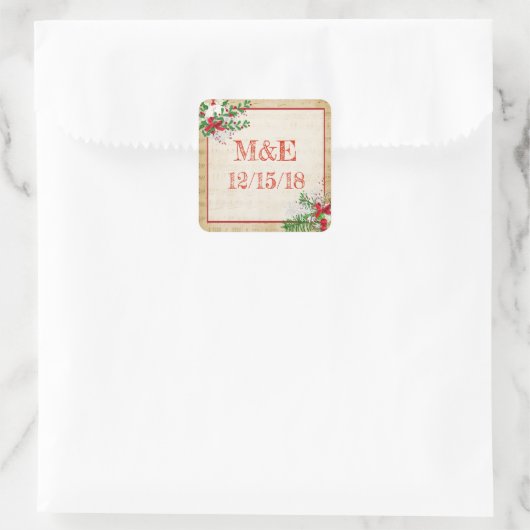 ヴィンテージシー結婚トのパーソナライズされたシール スクエアシール (バッグ)