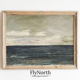 ヴィンテージシー絵画ケープダークブルー海アンティーク ポスター