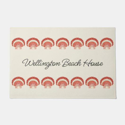 ヴィンテージシー航海のシェルファミリービーチボート ドアマット (正面)