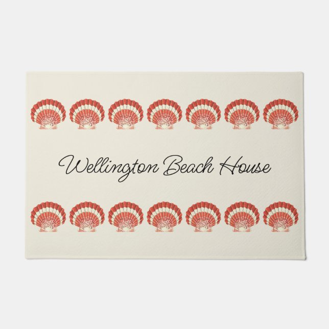 ヴィンテージシー航海のシェルファミリービーチボート ドアマット (正面)