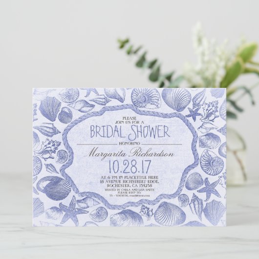 ヴィンテージシー航海のセルビーチブライダルシャワー 招待状 (スタンド正面)