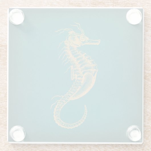 ヴィンテージシー航海のホース海アートシーホース ガラスコースター (裏面)