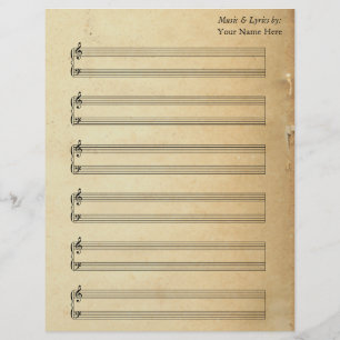 ヴィンテージシ空白のート音楽ピアノの譜表