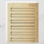 ヴィンテージシ空白のート音楽ピアノの譜表 (正面/裏面)