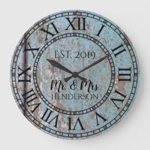 ヴィンテージシ素朴ャビーシック動揺してアンティークウッド ラージ壁時計