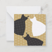 ヴィンテージシ結婚ックのガウン柄 ノートカード (正面)