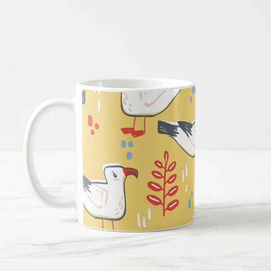 ヴィンテージシ葉アグルの自然 コーヒーマグカップ (左)