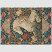 ヴィンテージジェイドアンド金ゴールドアールヌーボーユニコーン 薄葉紙 (正面)