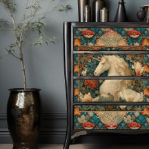 ヴィンテージジェイドアンド金ゴールドアールヌーボーユニコーン