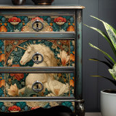 ヴィンテージジェイドアンド金ゴールドアールヌーボーユニコーン 薄葉紙