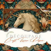 ヴィンテージジェイドアンド金ゴールドアールヌーボーユニコーン 薄葉紙