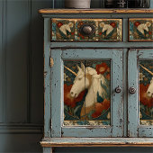 ヴィンテージジェイドフローラウィリアムモリススタイルユニコーン 薄葉紙