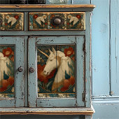 ヴィンテージジェイドフローラウィリアムモリススタイルユニコーン 薄葉紙