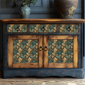 ヴィンテージジェイドフローラウィリアムモリススタイルリーフ 薄葉紙