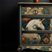 ヴィンテージジェイドレッドウィリアムインスパイアモリスユニコーン 薄葉紙