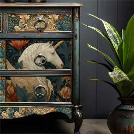 ヴィンテージジェイドレッドウィリアムインスパイアモリスユニコーン 薄葉紙