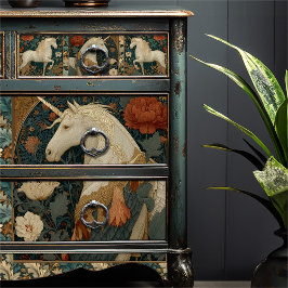 ヴィンテージジェイドレッドフローラユニコーンボタニカル 薄葉紙