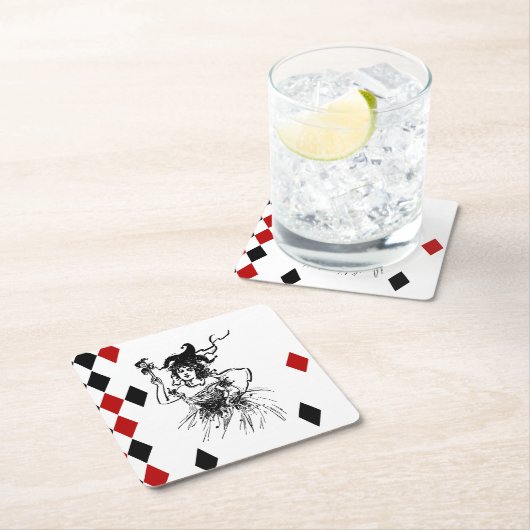 ヴィンテージジェスターレディ スクエアペーパーコースター (インサイチュ)