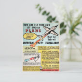 ヴィンテージジェット飛行機広告はがき ポストカード (スタンド正面)