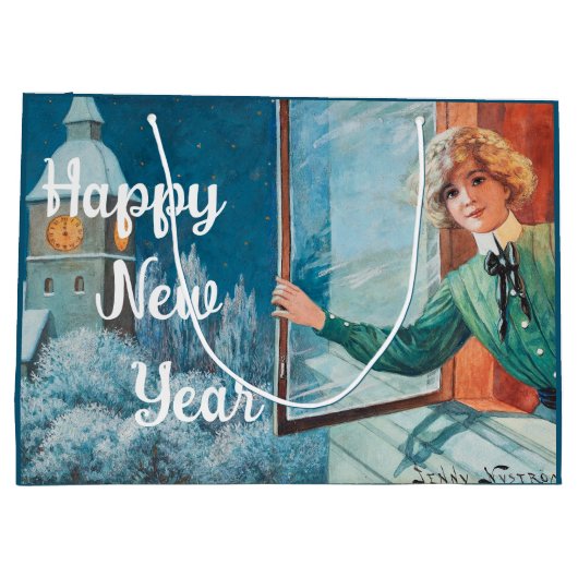 ヴィンテージジェニーニストロカスタムームハッピーニューイヤー ラージペーパーバッグ (裏面)