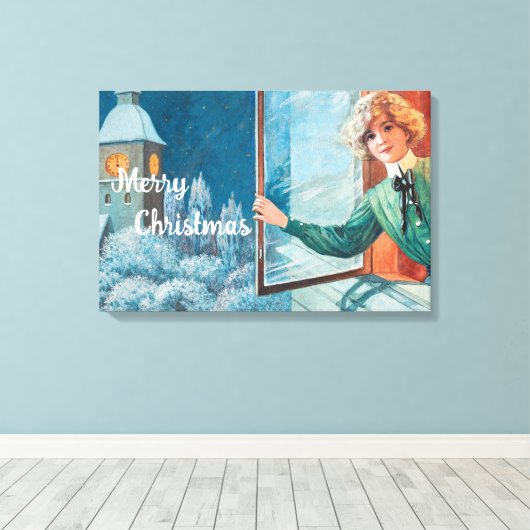 ヴィンテージジェニーニストロムカスタムクリスマス キャンバスプリント (インサイチュ (ウッドフロア))