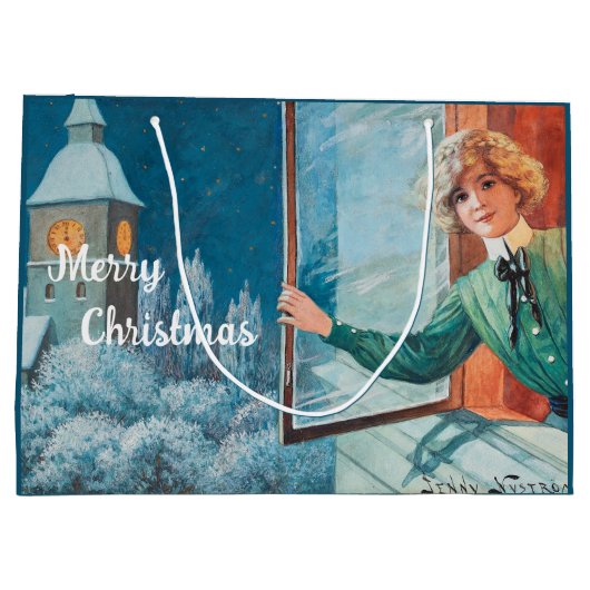 ヴィンテージジェニーニストロムカスタムクリスマス ラージペーパーバッグ (裏面)