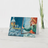 ヴィンテージジェニーニストロムカスタムクリスマス 箔グリーティングカード (正面)