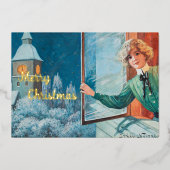 ヴィンテージジェニーニストロムカスタムクリスマス 箔シーズンカード (正面)